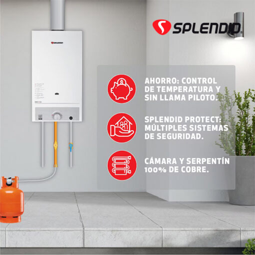Calefon Splendid 10 Litros Tiro Natural Gas Natural