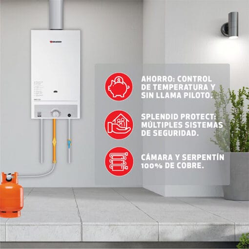 Calefont 10 Litros Tiro Natural Gas Licuado Splendid