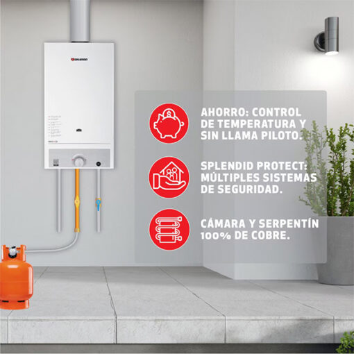 Calefont 13 Litros Tiro Natural Gas Licuado Splendid