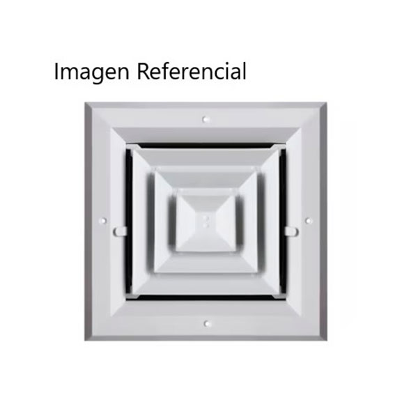 Difusor 25X25 Cm De Aluminio Con Damper 1 Difusor 25X25 Cm De Aluminio Con Damper