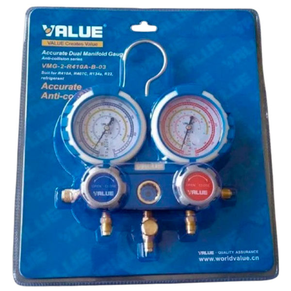 Manifold De Carga Value Anticolisión R410A-R22-R407-R134